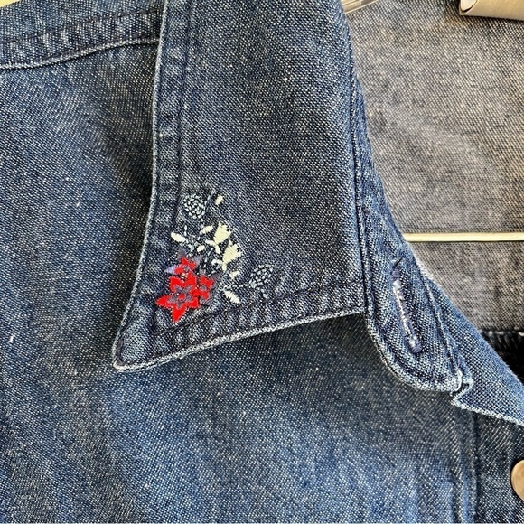 Vintage Erica Denim Button Down Blouse Cottagecore Grandmacore Women’s M - Picture 5 of 9